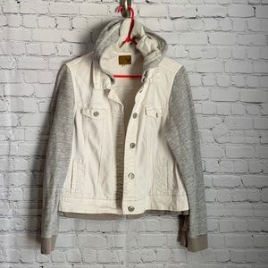 American Eagle-Jacket Hoodie Jacket-XL-White/Gray